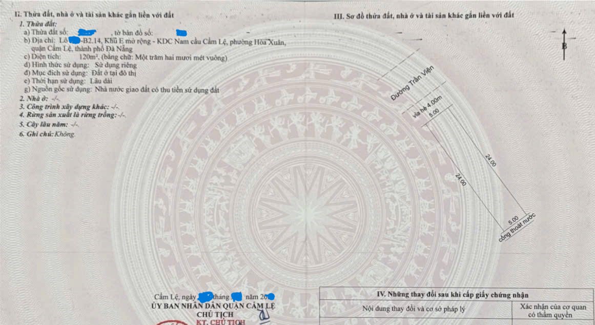  Bán đất đường Trần Viện song song với Mẹ Thứ - DT: 120m2 