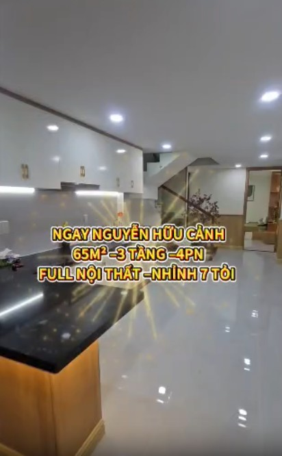  NGAY NGUYỄN HỮU CẢNH 70m2 -  3 tầng 5 PN - Full nội thất - Nhình 7 tỏi - Nhà đẹp ở ngay 