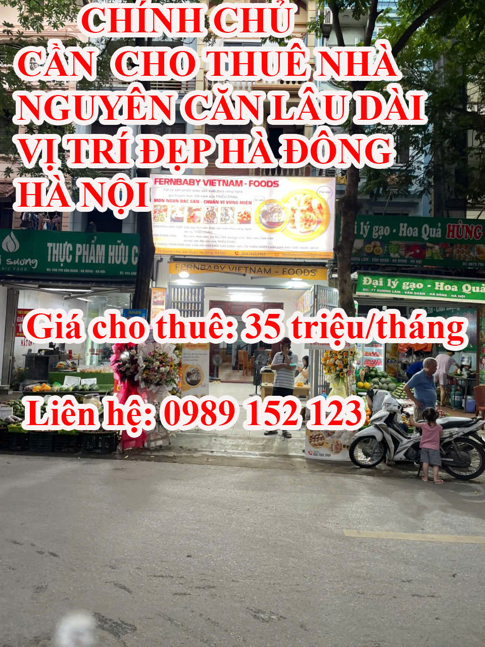  CHÍNH CHỦ CẦN  CHO THUÊ NHÀ NGUYÊN CĂN LÂU DÀI – VỊ TRÍ ĐẸP HÀ ĐÔNG HÀ NỘI 