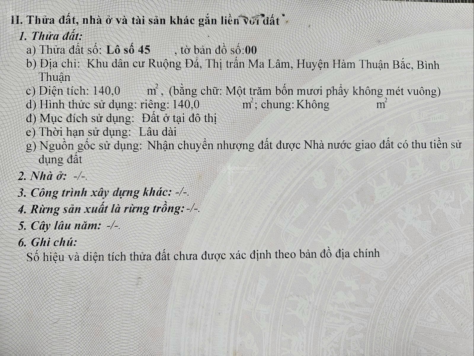  ĐẤT CHÍNH CHỦ- GIÁ TỐT Thị trấn Ma Lâm,Hàm Thuận Bắc, Bình Thuận(Hàm Thuận, Lâm Đồng mới) 