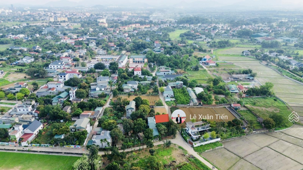  Lô đất 120.1m2 full thổ tại Đồng Trạng, Hòa Lạc mặt tiền 9,25m. Đường thông ôtô tránh. Chỉ 33tr/m2 