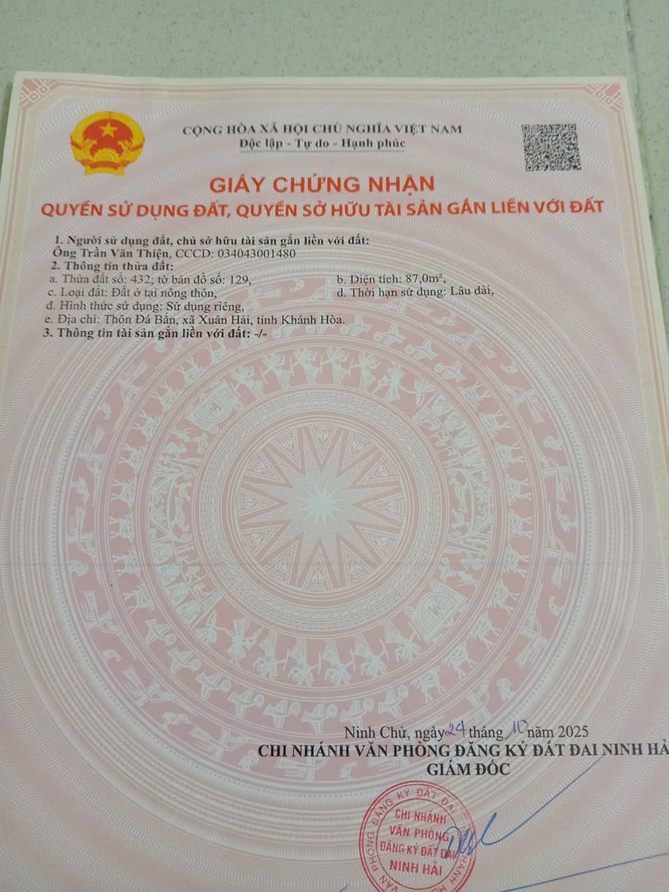  ĐẤT ĐẸP – GIÁ TỐT – CHÍNH CHỦ CẦN BÁN ĐẤT Xã Hộ Hải, Huyện Ninh Hải, Tỉnh Ninh Thuận 