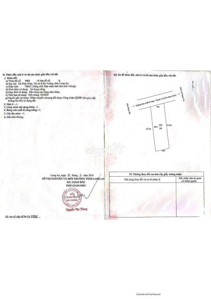  ĐẤT ĐẸP – GIÁ TỐT  – CHÍNH CHỦ CẦN BÁN GẤP Tại Xã Bình Hiệp, Thị xã Kiến Tường, Long An 