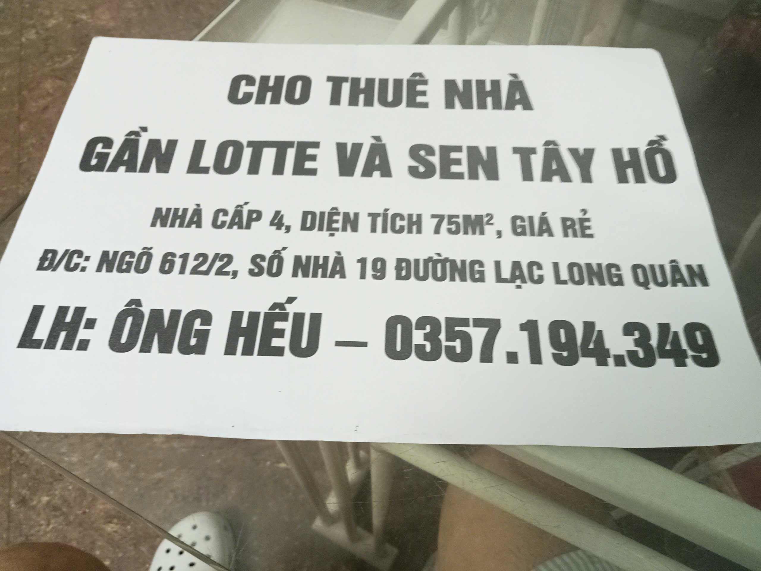  CHO THUÊ NHÀ GẦN LOTTE VÀ SEN TÂY HỒ 
