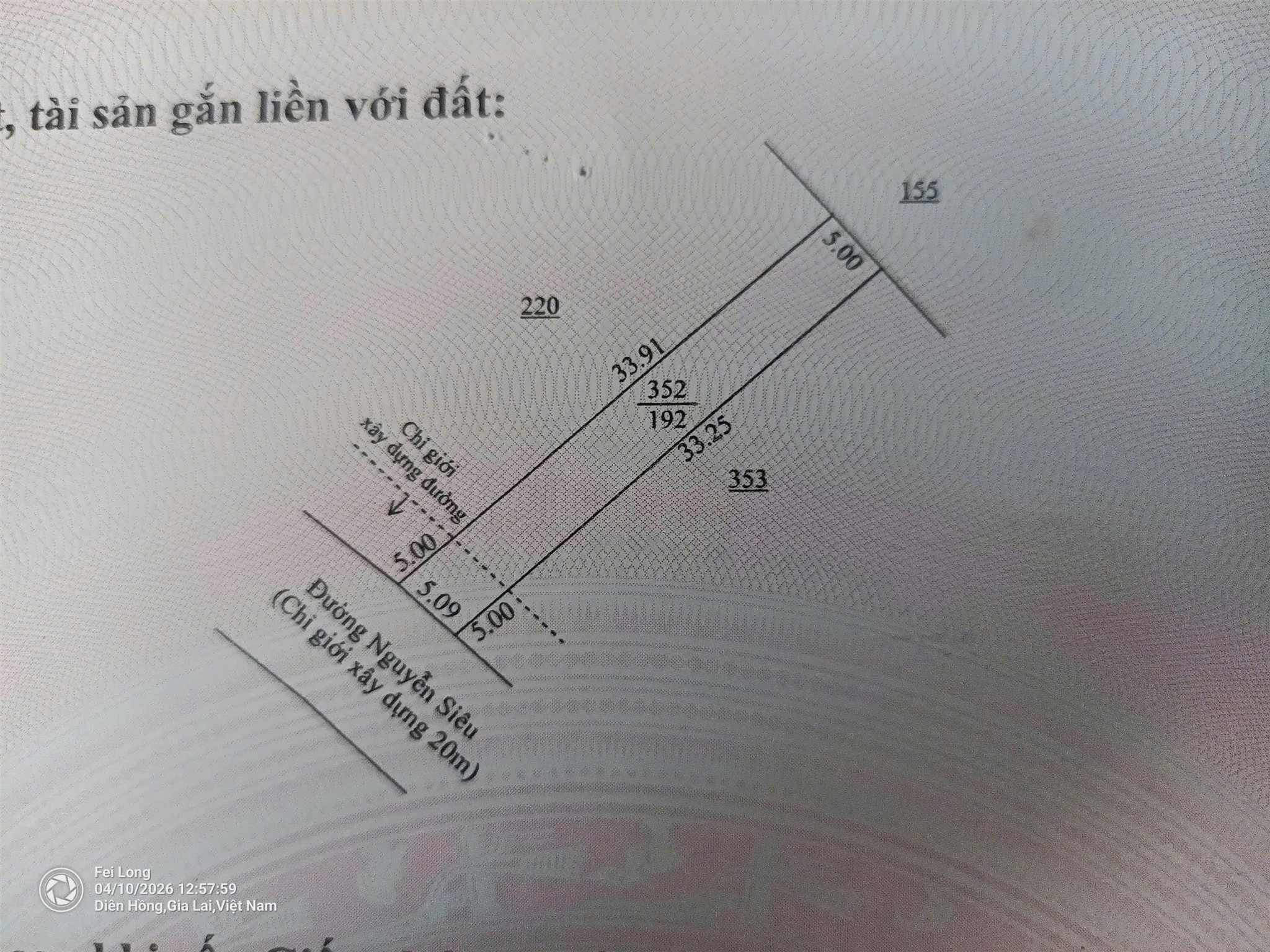  ĐẤT ĐẸP – CHÍNH CHỦ CẦN BÁN LÔ ĐẤT TẠI  Phường Diên Hồng, Gia Lai(ĐC Cũ Diên Phú, Pleiku, Gia Lai) 
