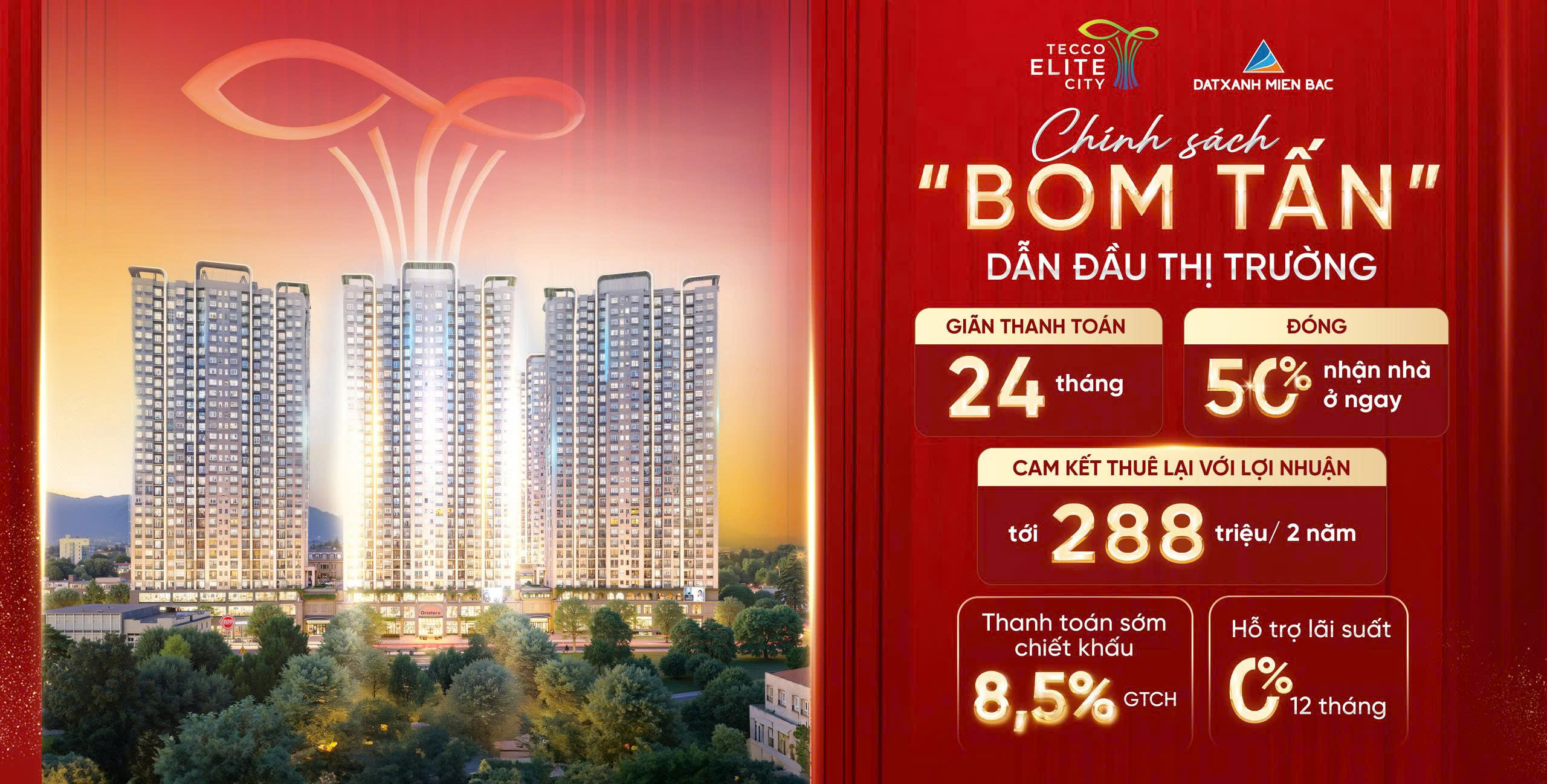  TECCO ELITE CITY TUNG CHÍNH SÁCH “BOM TẤN” DẪN ĐẦU THỊ TRƯỜNG 