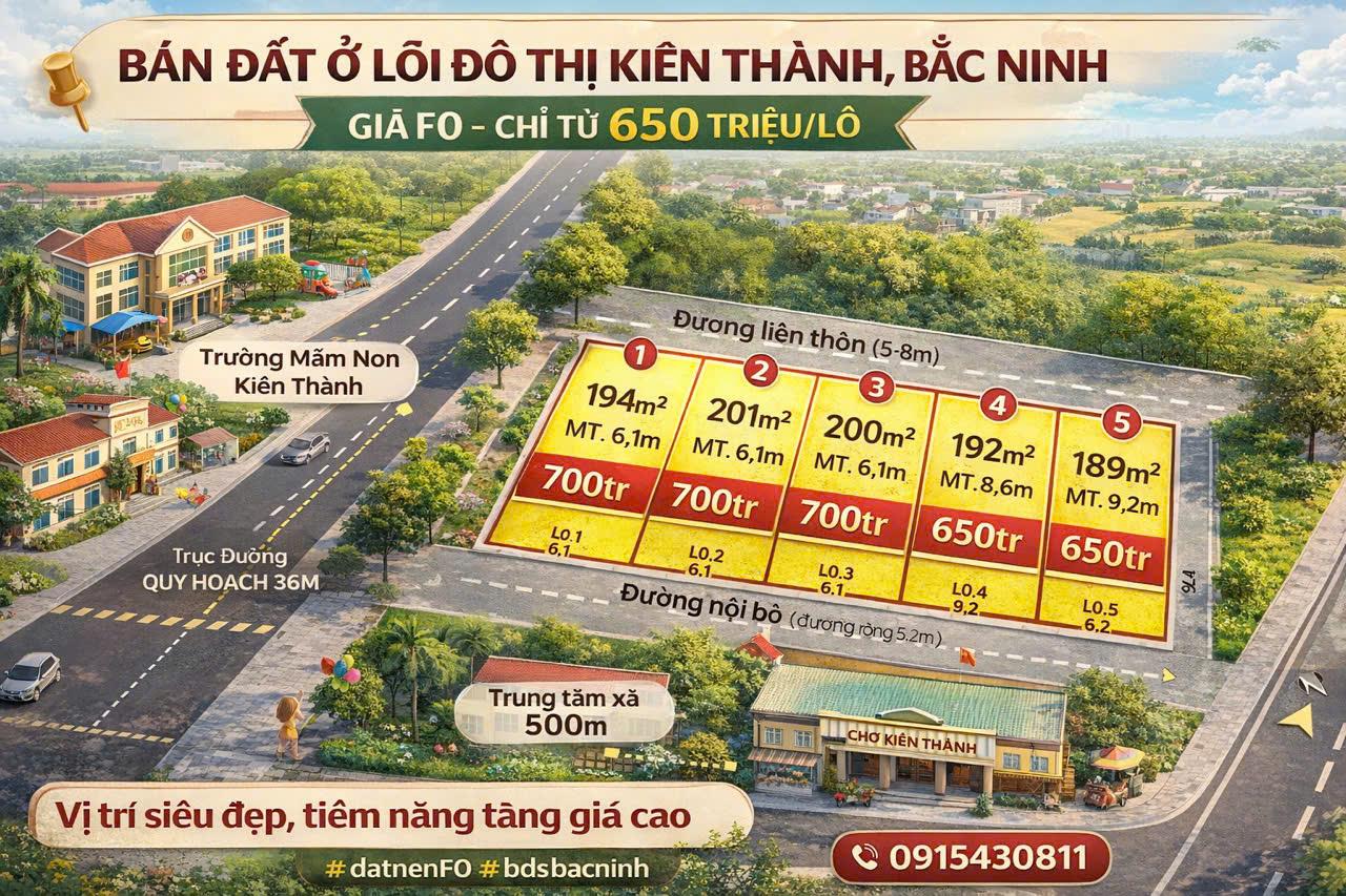  Bạn có vài trăm triệu… nhưng đầu tư gần Hà Nội không biết mua gì cho đáng?-  Khu đô thị mới tại Kiên Thành, Bắc Ninh 