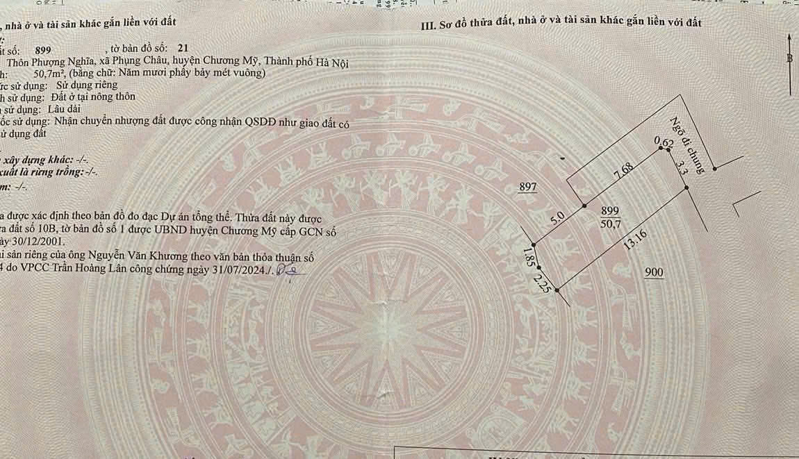  Bán đất thổ cư tại La Tinh, An Khánh, Hà Nội. Sẵn sổ đỏ, pháp lý chuẩn. Giá 105tr/m2 