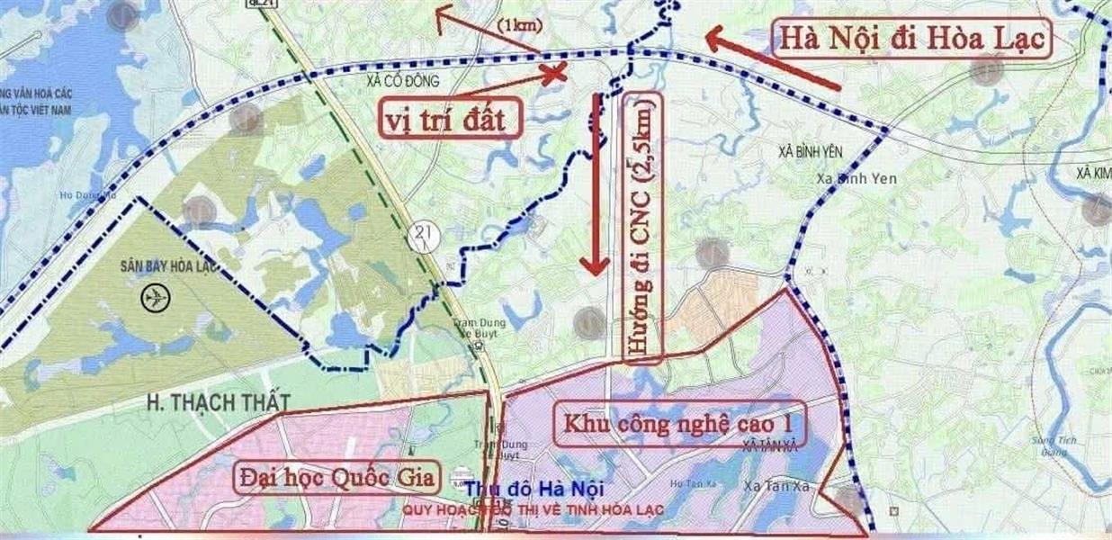  Cần tiền em bán rẻ lô đất tại Hòa Lạc , cách trục Hồ Tây -Ba vì 150m 
