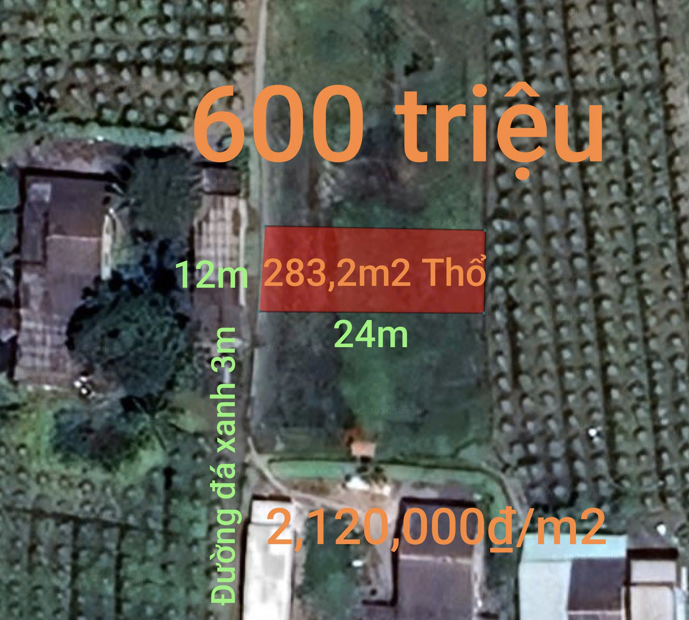  Bán thu hồi vốn lô đất thổ gần KCN Phú Ngãi Trị giá 600  triệu 