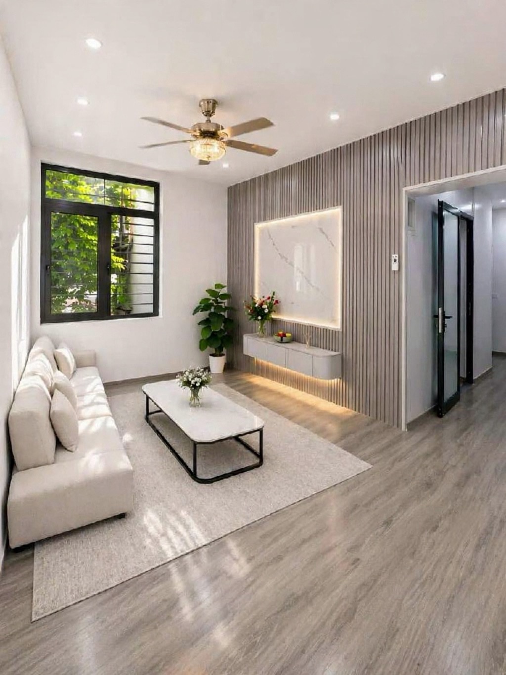  tập thể mai dịch 50m 2 ngủ full nội thất giá 3,986 tỷ tầng 2 lô góc,ô tô đỗ,gần phố 