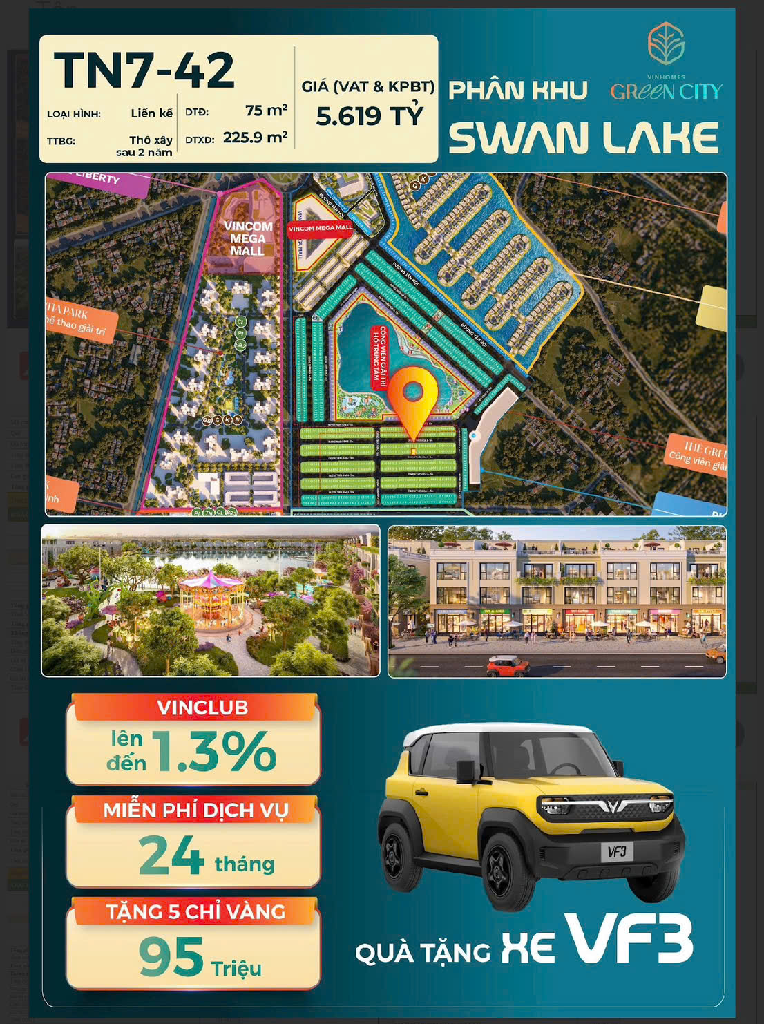  Cơ hội CỰC HIẾM dành cho các nhà ĐẦU TƯ đây rồi . Thiên Nga 7- 42. Căn Siêu VIP gần hồ hướng Đông Nam. 