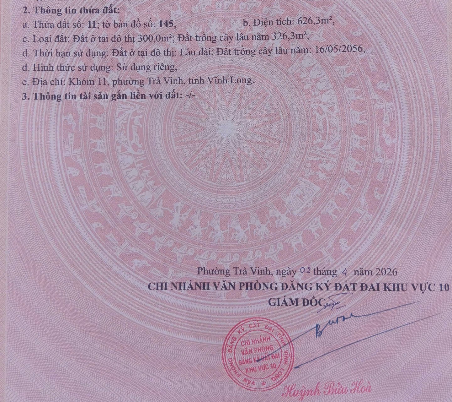  bán đất đường Đồng Khởi trung tâm Tp.Trà Vinh  