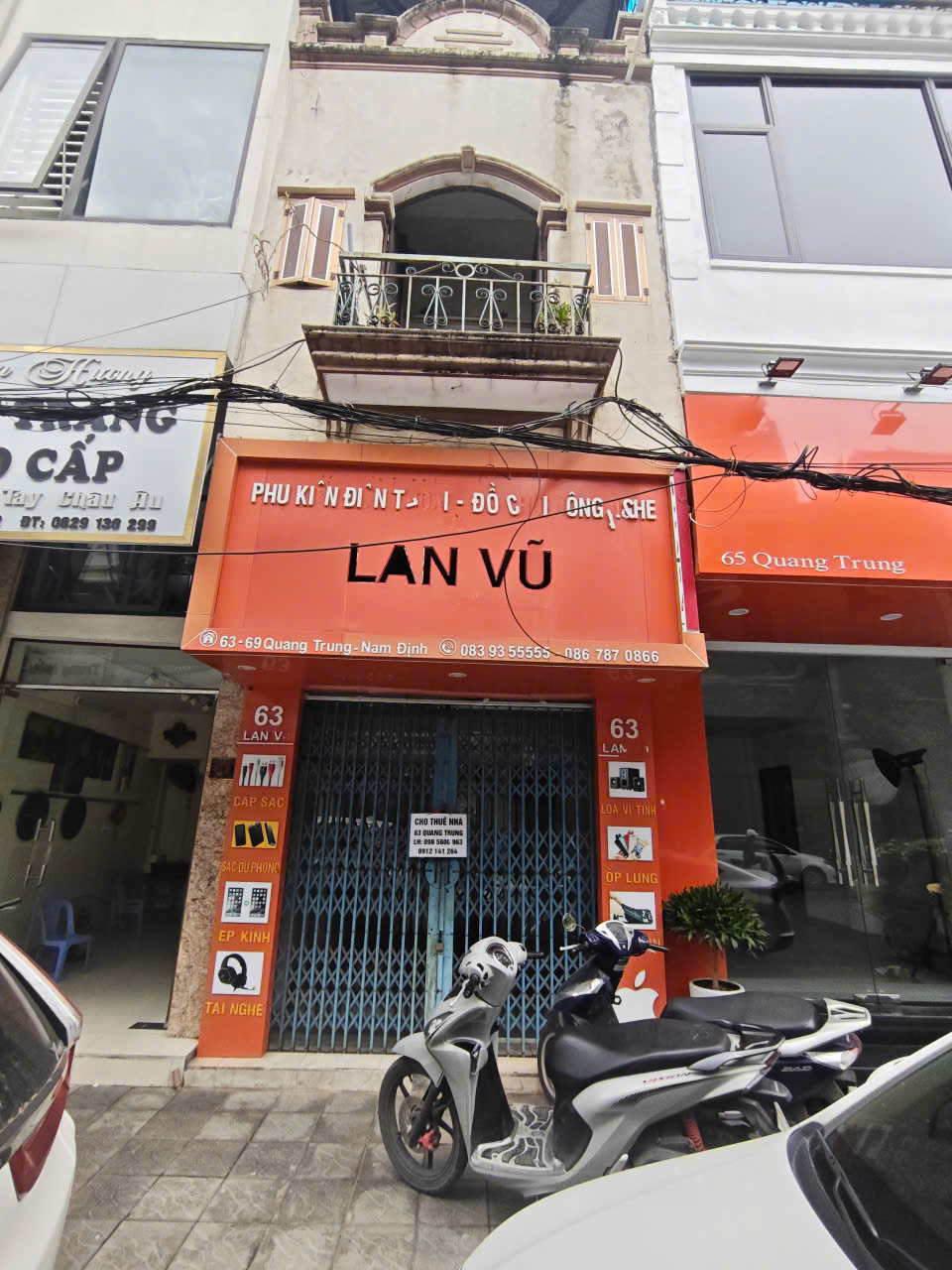  Cần cho thuê nhà  2 tầng  có diện tích ~ 20m2 Mặt Đường 63 Quang Trung - Phường  Bà triệu -  Tp Nam Định. 