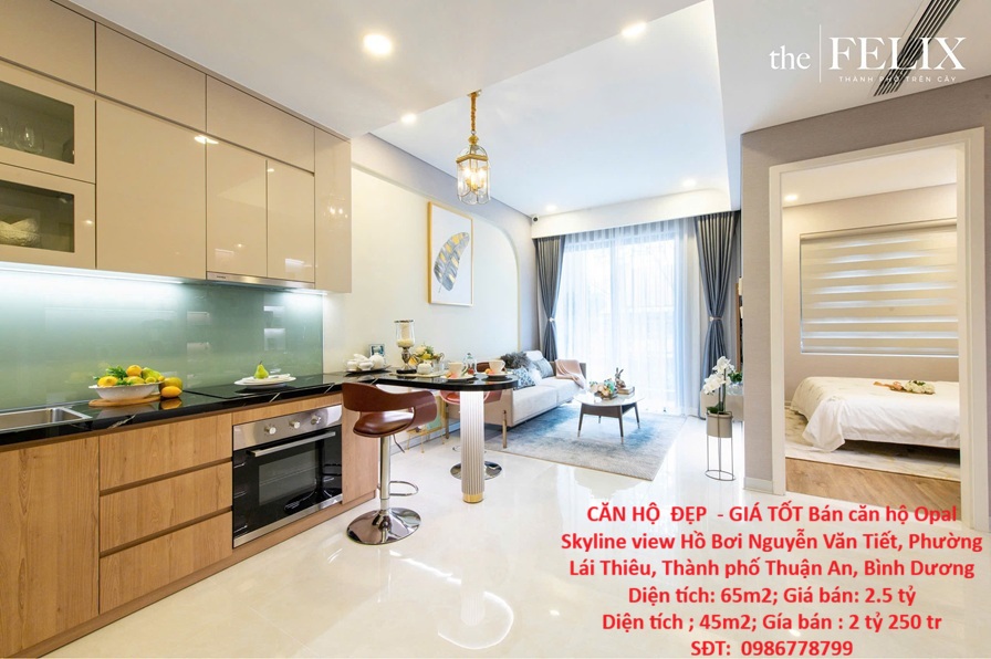  CĂN HỘ  ĐẸP  - GIÁ TỐT Bán căn hộ Opal Skyline view Hồ Bơi Phường Lái Thiêu, Thành phố Thuận An 