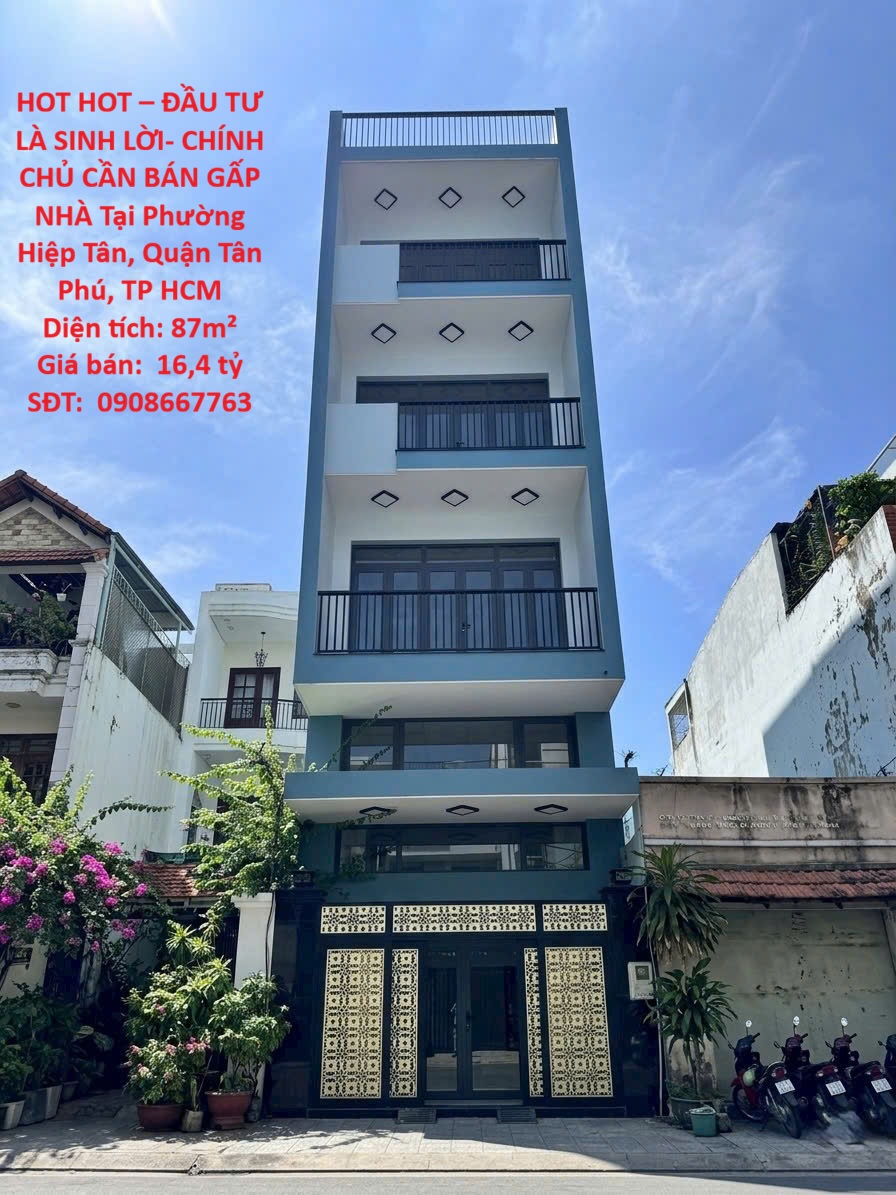  HOT HOT – ĐẦU TƯ LÀ SINH LỜI- CHÍNH CHỦ CẦN BÁN GẤP NHÀ Tại Phường Hiệp Tân, Quận Tân Phú, TP HCM 