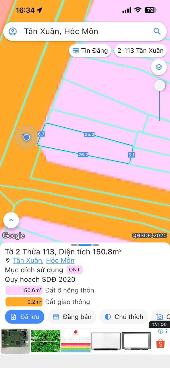  NHÀ MẶT TIỀN BÀ TRIỆU – ĐỐI DIỆN BV HÓC MÔN – NGANG 6,45M HIẾM 