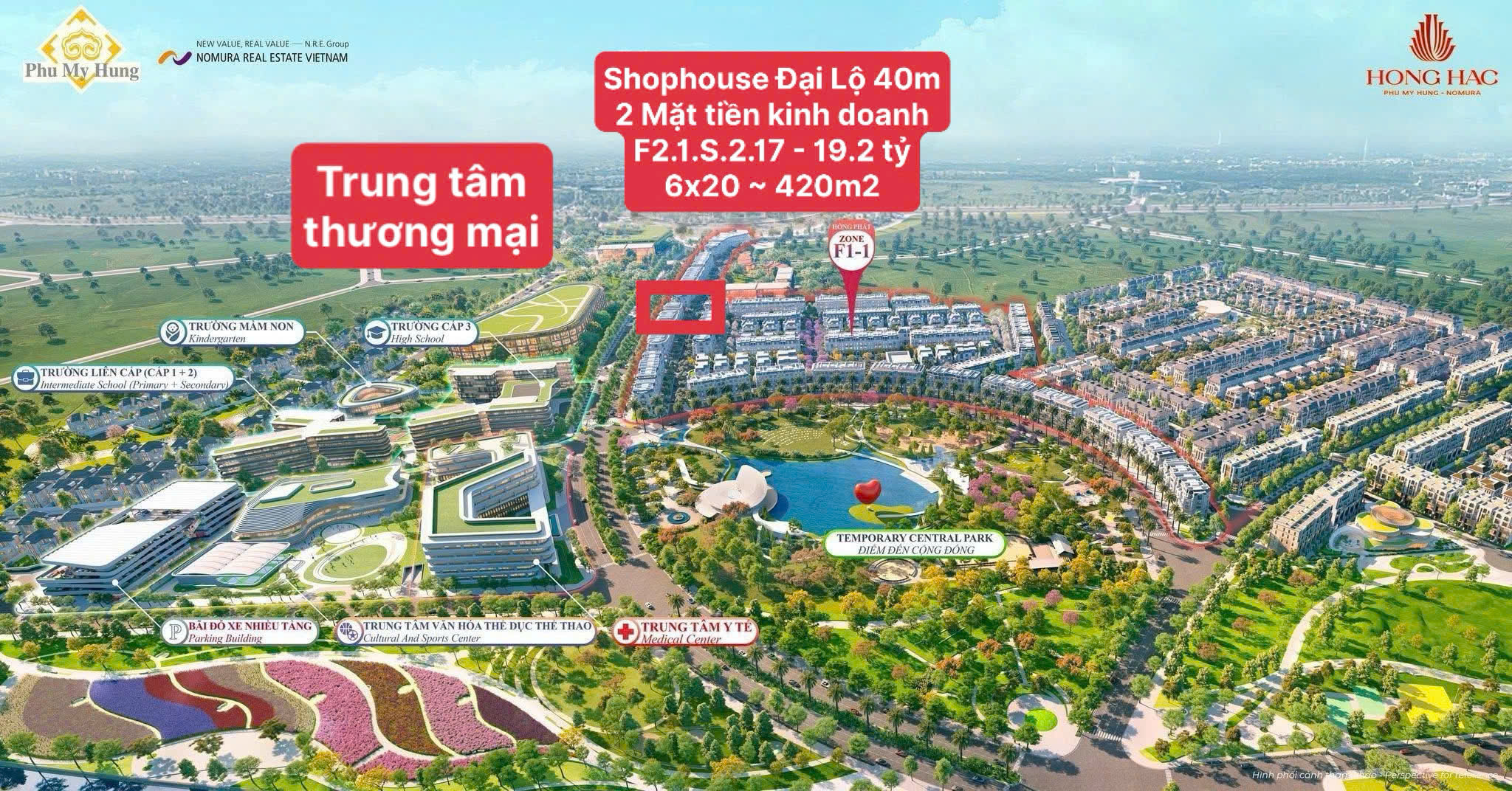  HỒNG HẠC CITY -  SHOPOUSE ĐỐI DIỆN TRUNG TÂM THƯƠNG MẠI  6x20 ~ 420m2, 5 tầng, Ls 0%. Mua TT Phú Mỹ Hưng 