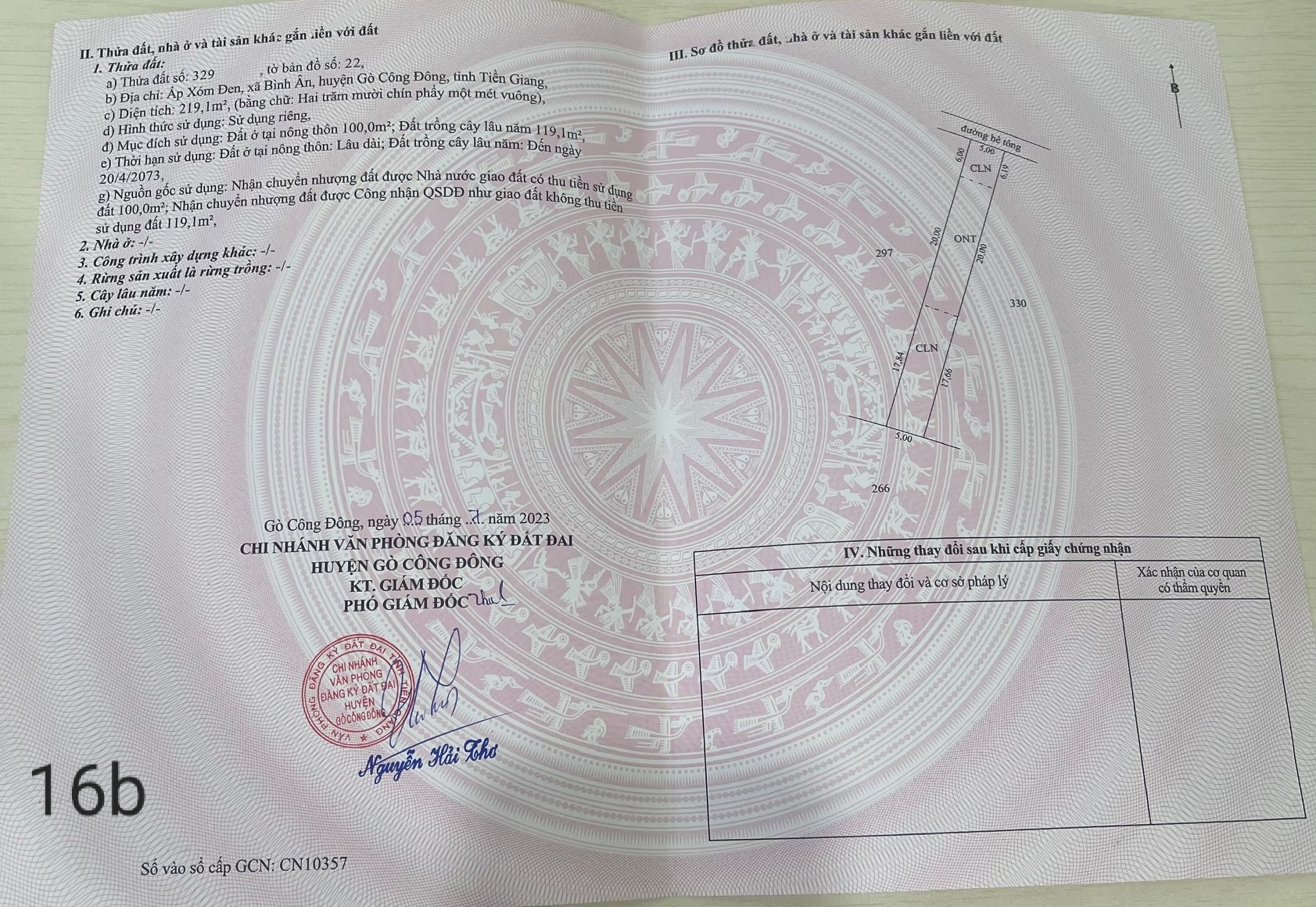  290 triệu có ngay đất vàng tại Bình Ân Gò Công Đông 