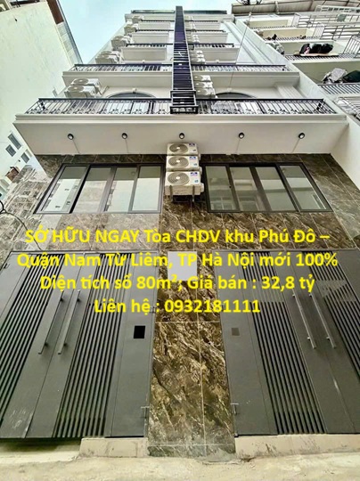  SỞ HỮU NGAY Tòa CHDV khu Phú Đô – Quận Nam Từ Liêm, TP Hà Nội mới 100% 