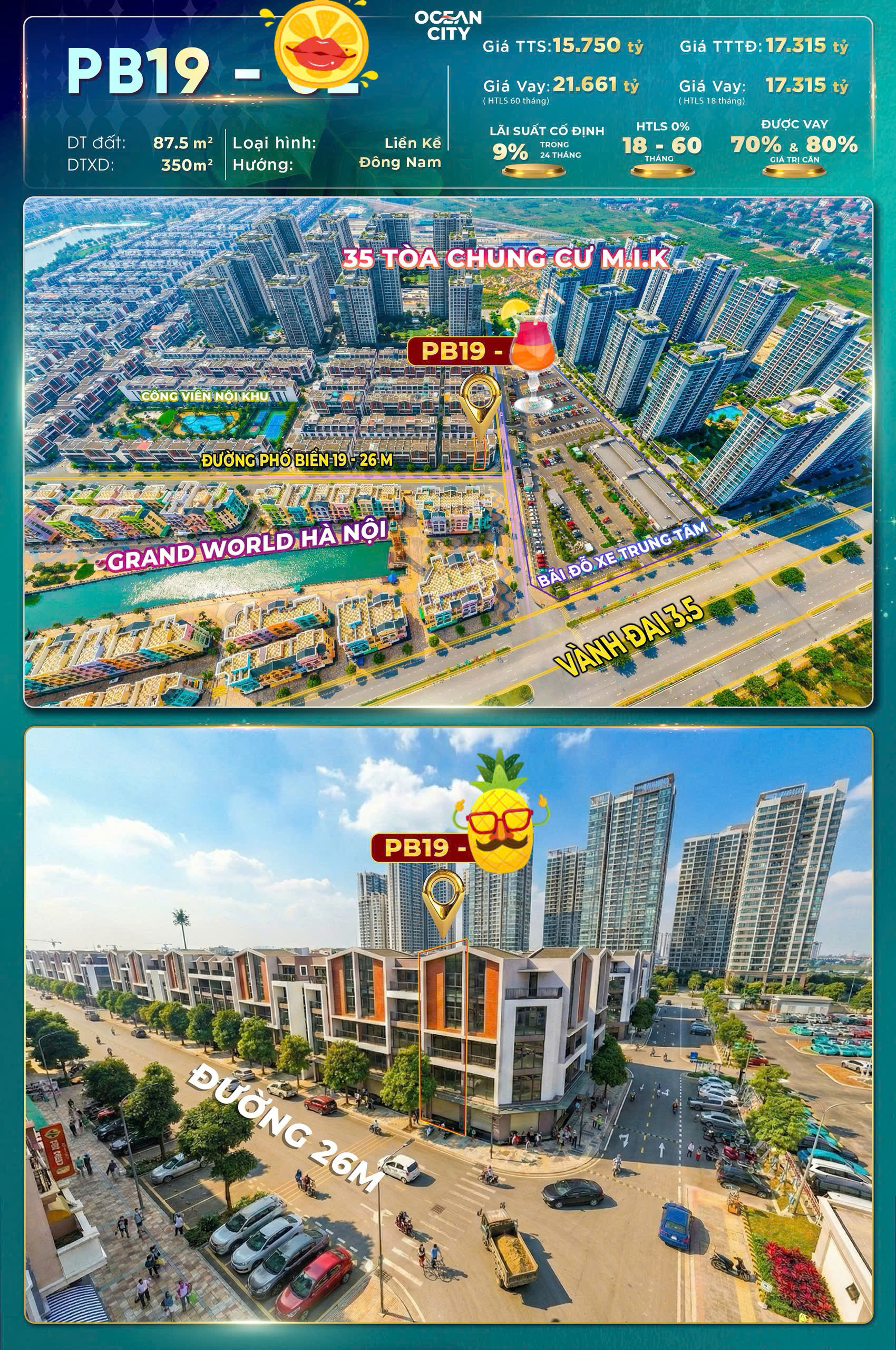  NHỈNH 15 TỶ HÀNG HIẾM CHỦ ĐẦU TƯ TRỤC KINH DOANH – PB19 OCEAN CITY - VỪA Ở VỪA KINH DOANH THUẬN TIỆN 
