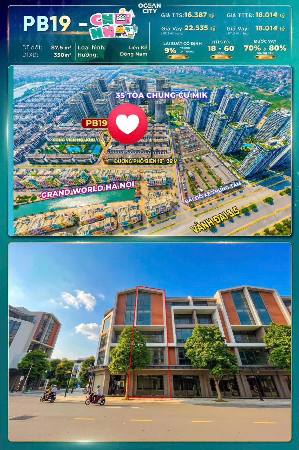  NHỈNH 16 TỶ HÀNG HIẾM CHỦ ĐẦU TƯ TRỤC KINH DOANH – PB19 OCEAN CITY VỪA Ở VỪA KINH DOANH SỔ LÂU DÀI 