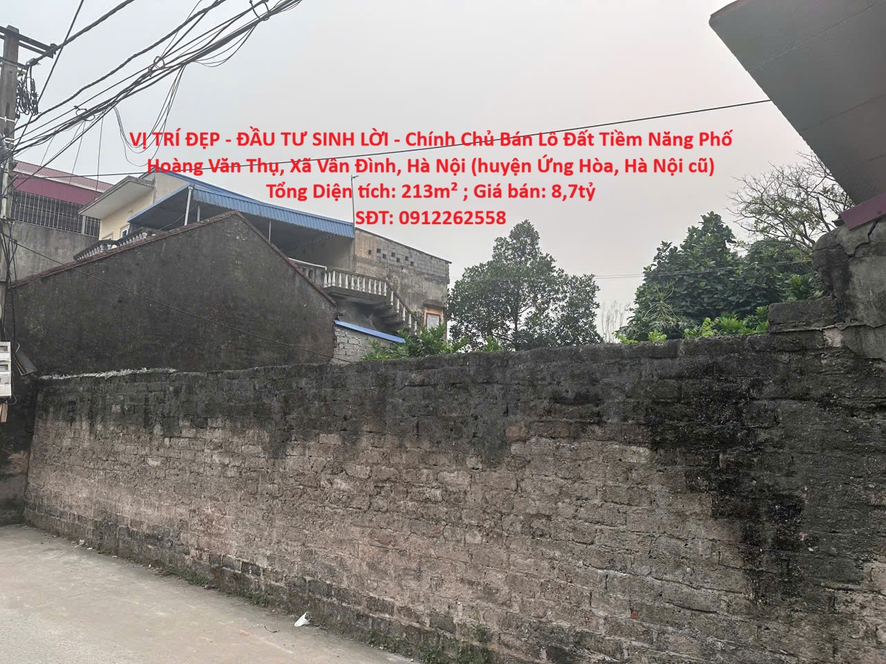  VỊ TRÍ ĐẸP - ĐẦU TƯ SINH LỜI - Chính Chủ Bán Lô Đất Tiềm Năng Phố Hoàng Văn Thụ, Xã Vân Đình, Hà Nội 