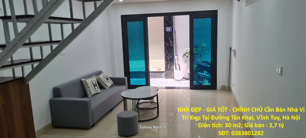  NHÀ ĐẸP - GIÁ TỐT - CHÍNH CHỦ Cần Bán Nhà Vị Trí Đẹp Tại Đường Tân Khai, Vĩnh Tuy, Hà Nội 