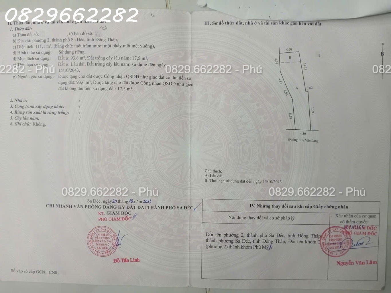  BÁN GẤP Nhà mặt tiền Lưu Văn Lang, Sa Đéc. Sổ hồng 111m2, 3PN. Giá 1.8 tỷ. Hướng Nam. 