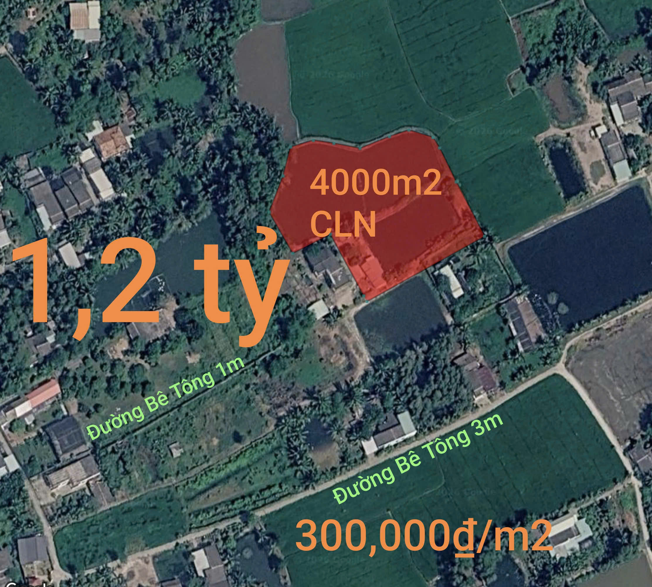  Bán lô đất cây hàng năm khác giá rẻ 1,2 tỷ 