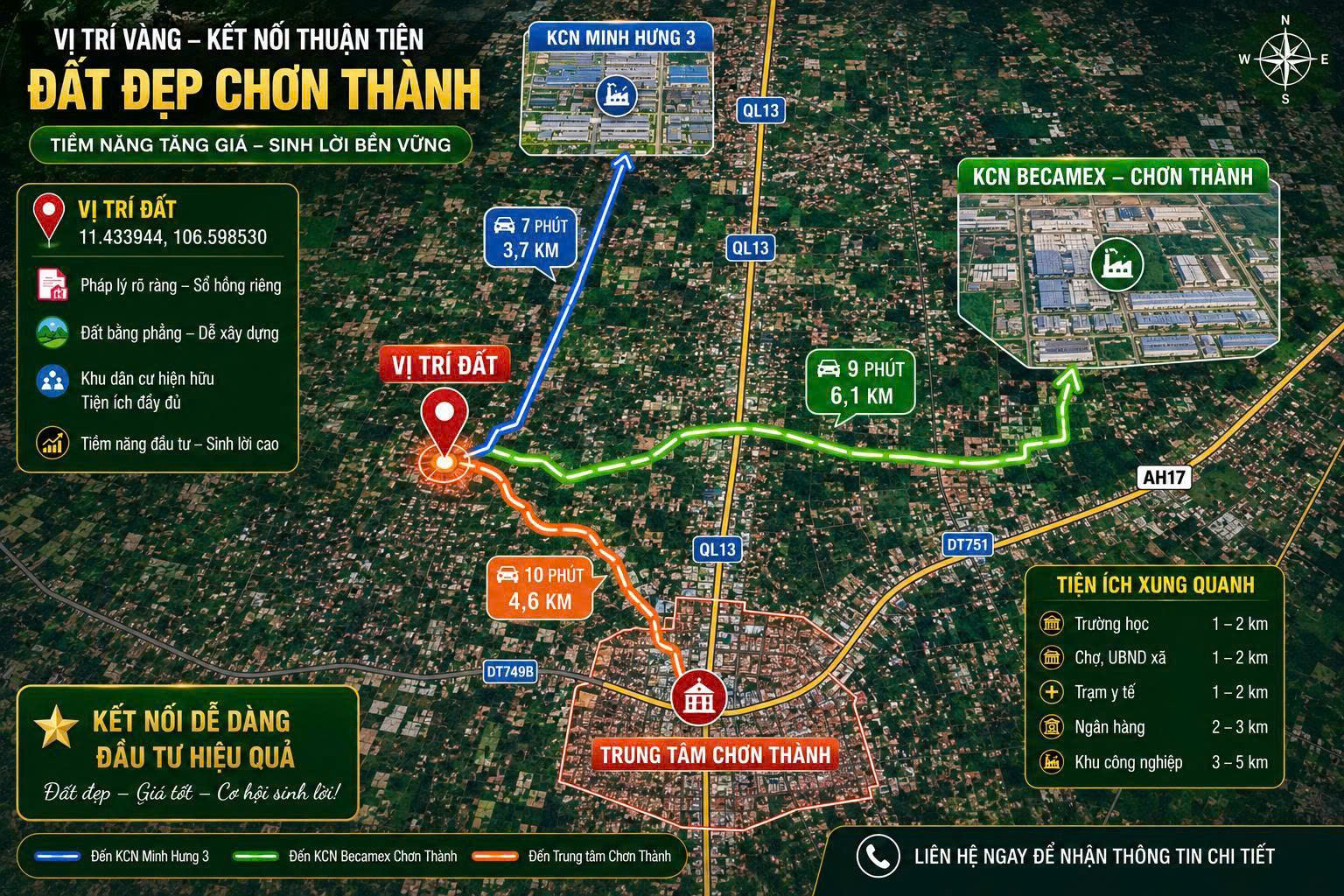  ???????? CHỦ CẦN BÁN GẤP 380m² NGAY TRUNG TÂM CHƠN THÀNH – GIÁ CHỈ HƠN 300 TRIỆU! ???? 